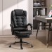 Ergonomic Office Chair, PU Leather Office Chair with Footrest, Reclining Function, Lumbar Support for Home, Office (Black) - USBGY-1HEI